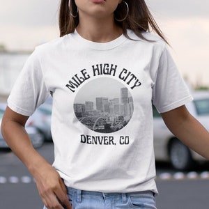 Mile High City Vintage Denver - Unisex Softstyle T-Shirt - Colorado Tee Gift for Birthday, Christmas