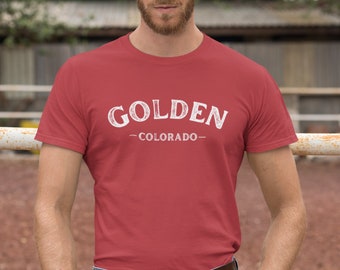 Golden Colorado - Unisex Softstyle T-Shirt - Local Gift for Christmas, Birthday Men Women Denver Suburbs Coors Brewery Beer School of Mines
