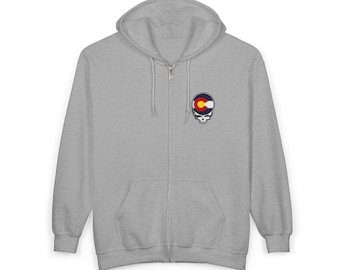 Moletom com zíper Colorado Stealie | Moletom com capuz bordado Grateful Dead / Roube Seu Rosto