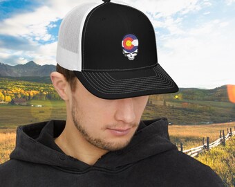 Colorado Steal Your Face Snapback Trucker Cap | Embroidered Stealie Grateful Dead