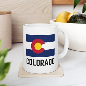 Colorado Ceramic Mug 11oz  - Denver, Springs, Boulder - Great Gift for Birthday, Christmas, New Home, Housewarming