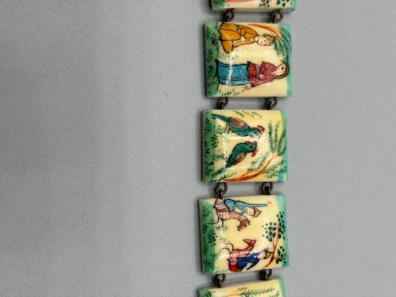 Vintage Hand Painted Tile Story French Ivory (Cel… - image 7