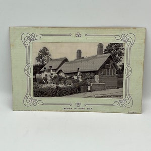 L.H. Carte postale Grant en soie véritable - Ann Hathaway's Cottage