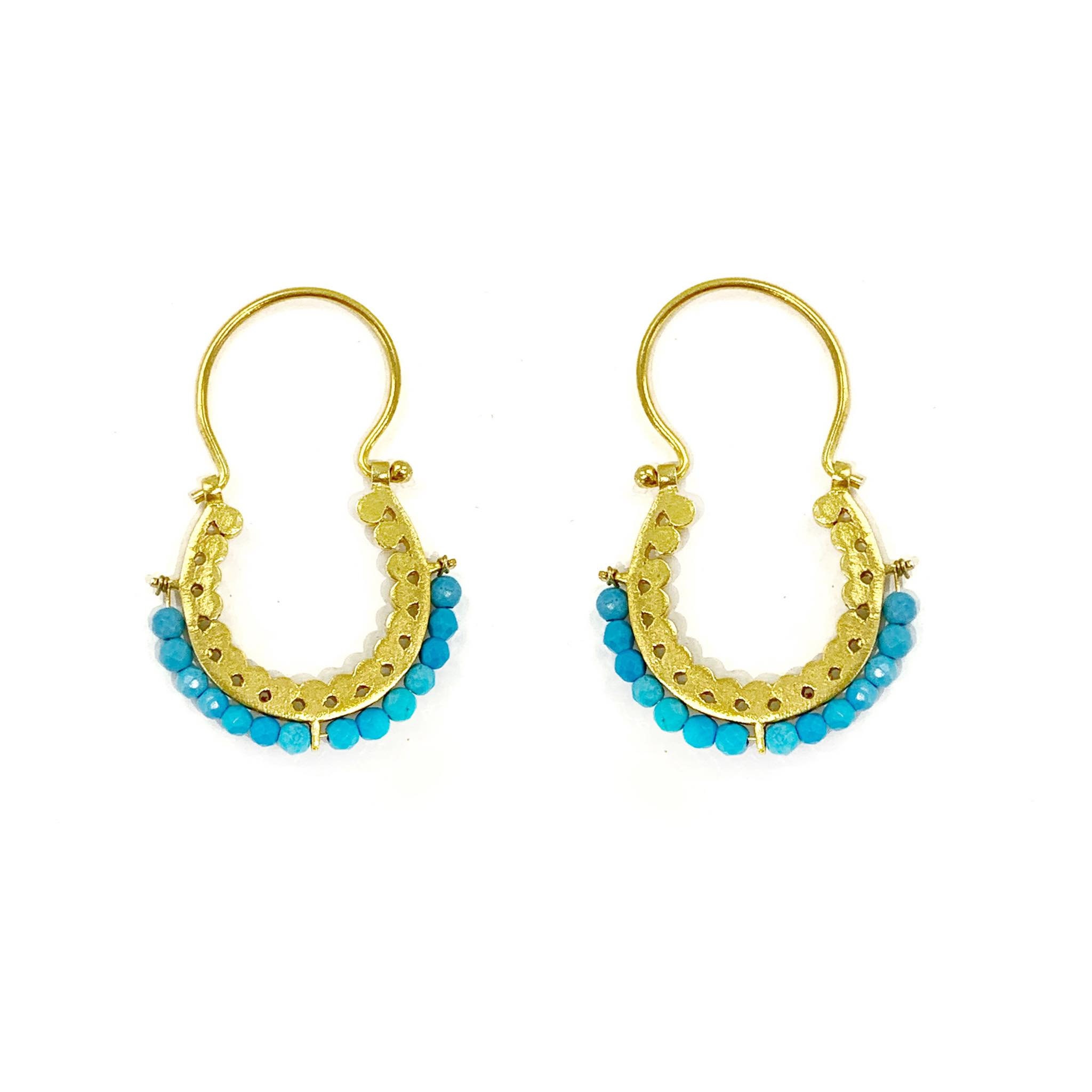 Turquoise Hoop Earrings FREE SHIPPING - Etsy UK