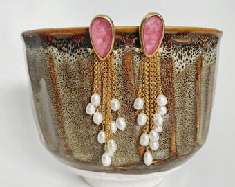 Tulite with pearl fashion gold earrings!