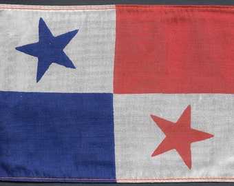 Flag-Republic of Panama, National Flag and Ensign - 1903 to 1941 4&quot; x 6&quot; silk vintage circa 1914 Pan Pacific Exposition original, as new