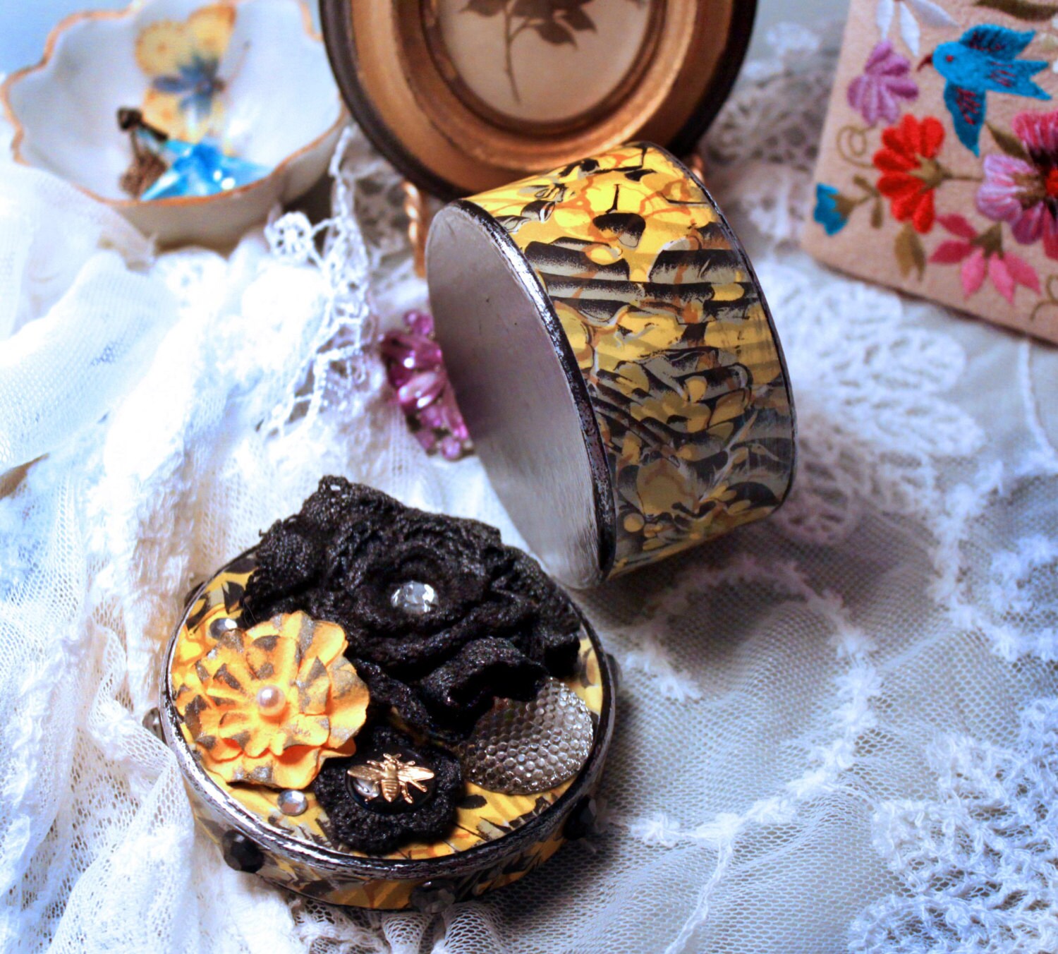 Yellow and Black Box Etsy