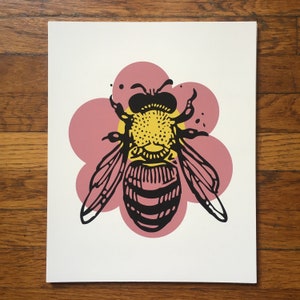 The Disappearing Bee Art Print - Help Save the Bees! - Art for a great cause - 50% of proceeds donated to Honey Bee Conservancy.