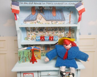 Madeline Dollhouse Wood Filled Cabinet, 'old House in Paris
