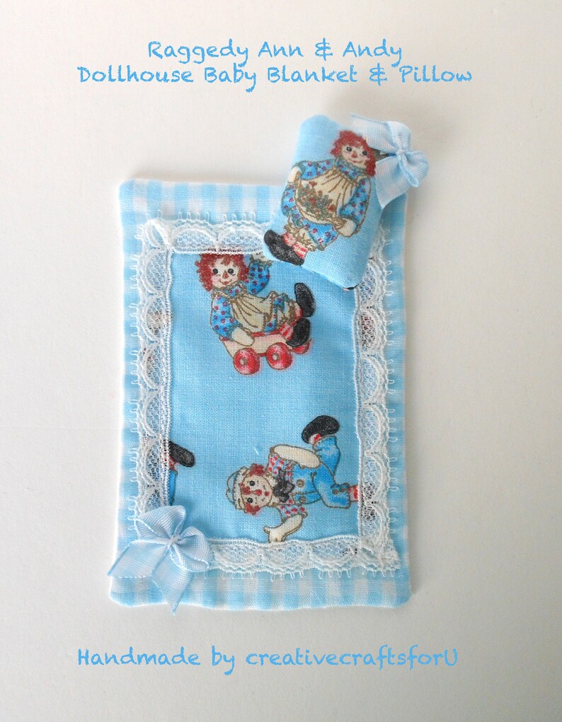 Raggedy Ann Andy Dollhouse Baby Blanket Pillow Set Etsy