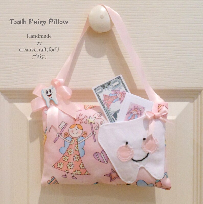 Tooth Fairy Pillow Hanging Pillow Hand Embroidered Tooth Etsy