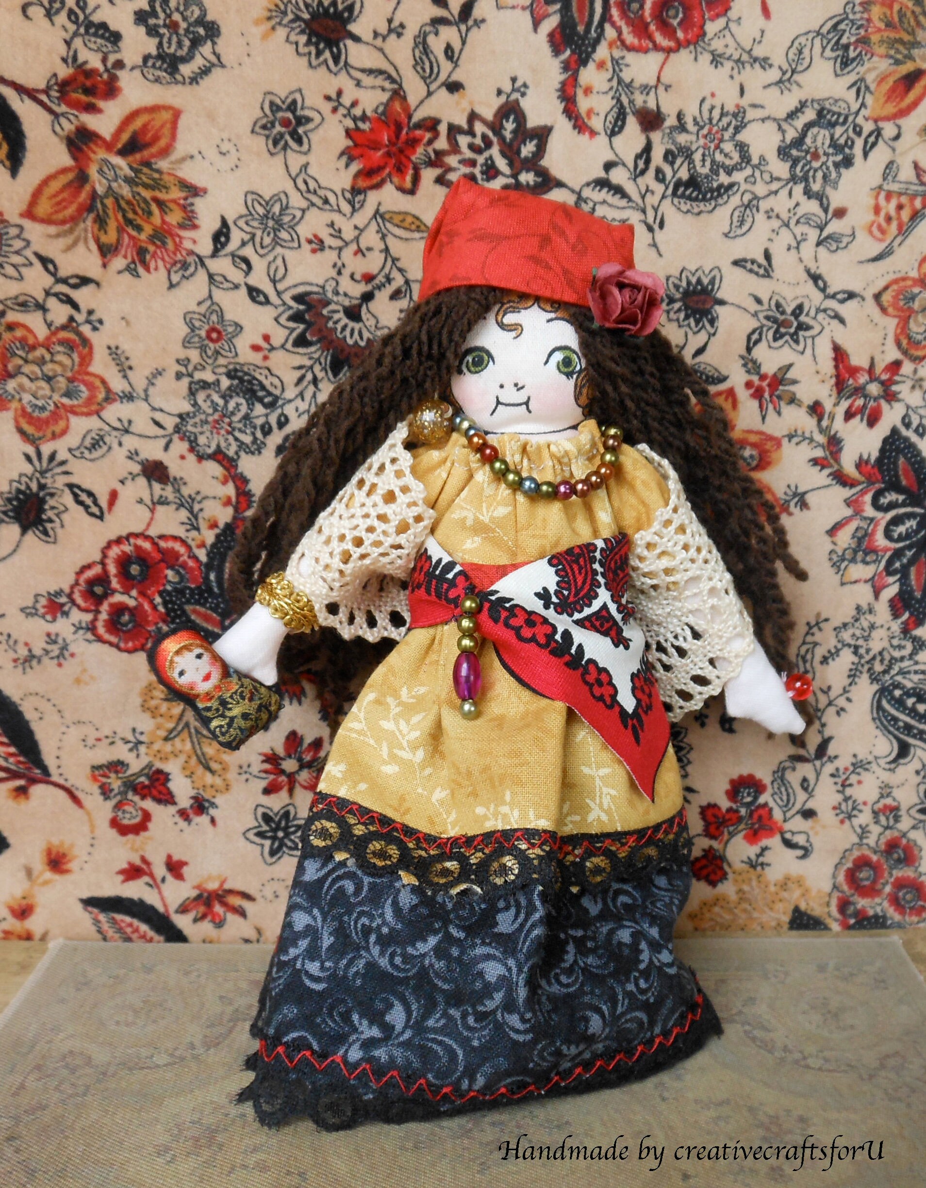 Gypsy Doll Fortune Teller Doll Handmade Doll 7 Cloth Etsy
