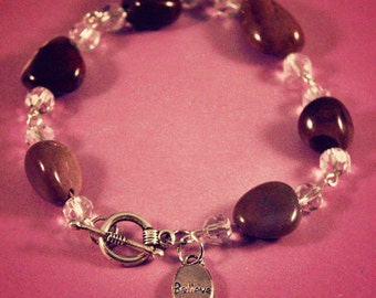 Tumbled Earthstone "Believe" Bracelet