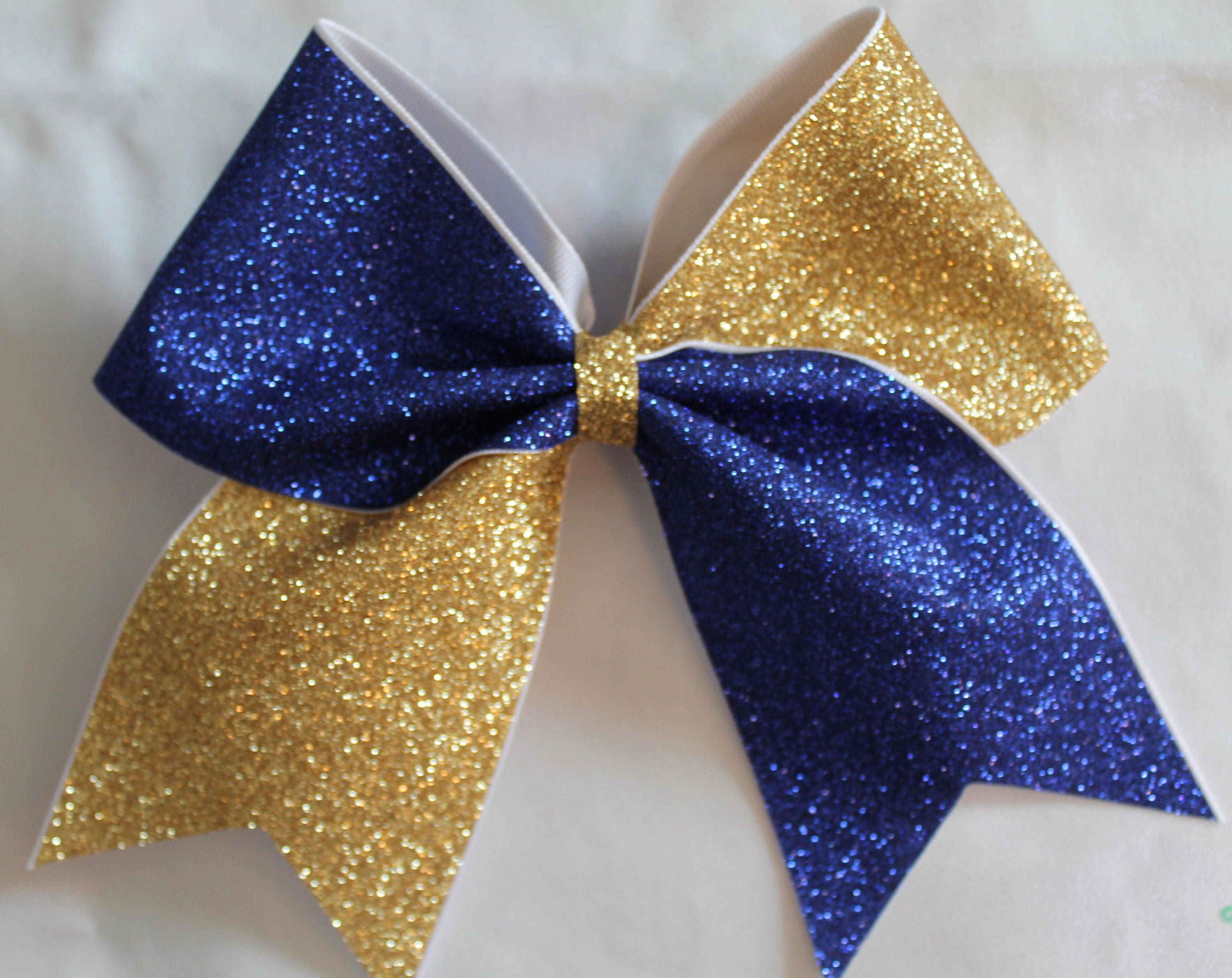 Blue and Gold Cheer Bow - wide 3