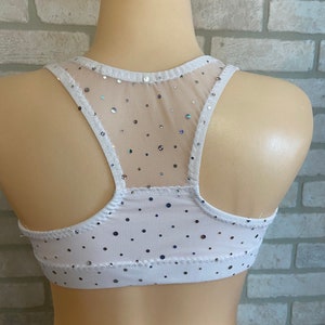 Sports Bra, Silver and White