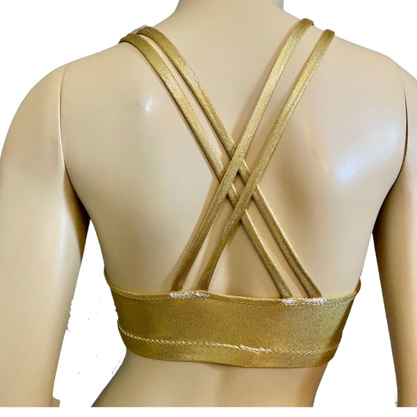 Metallic Panel Bra Metallic Sports Bra - Etsy