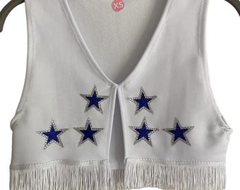 White vest only with silver and blue stars