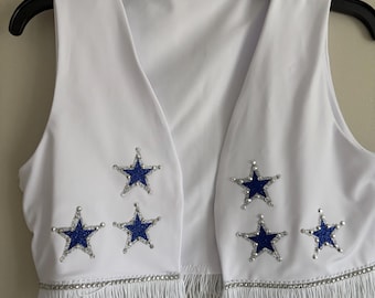 White vest only with silver and blue stars