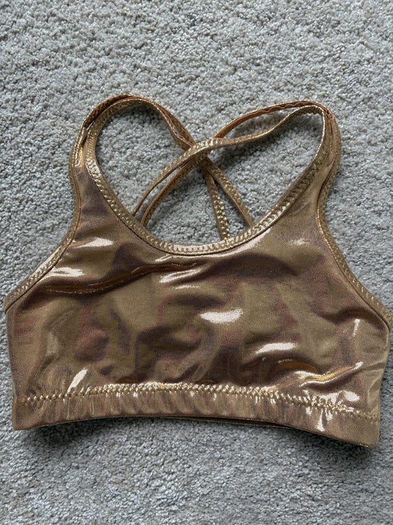 gold nike bra