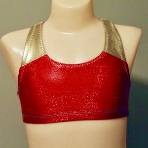 Sports Bra Red and Gold