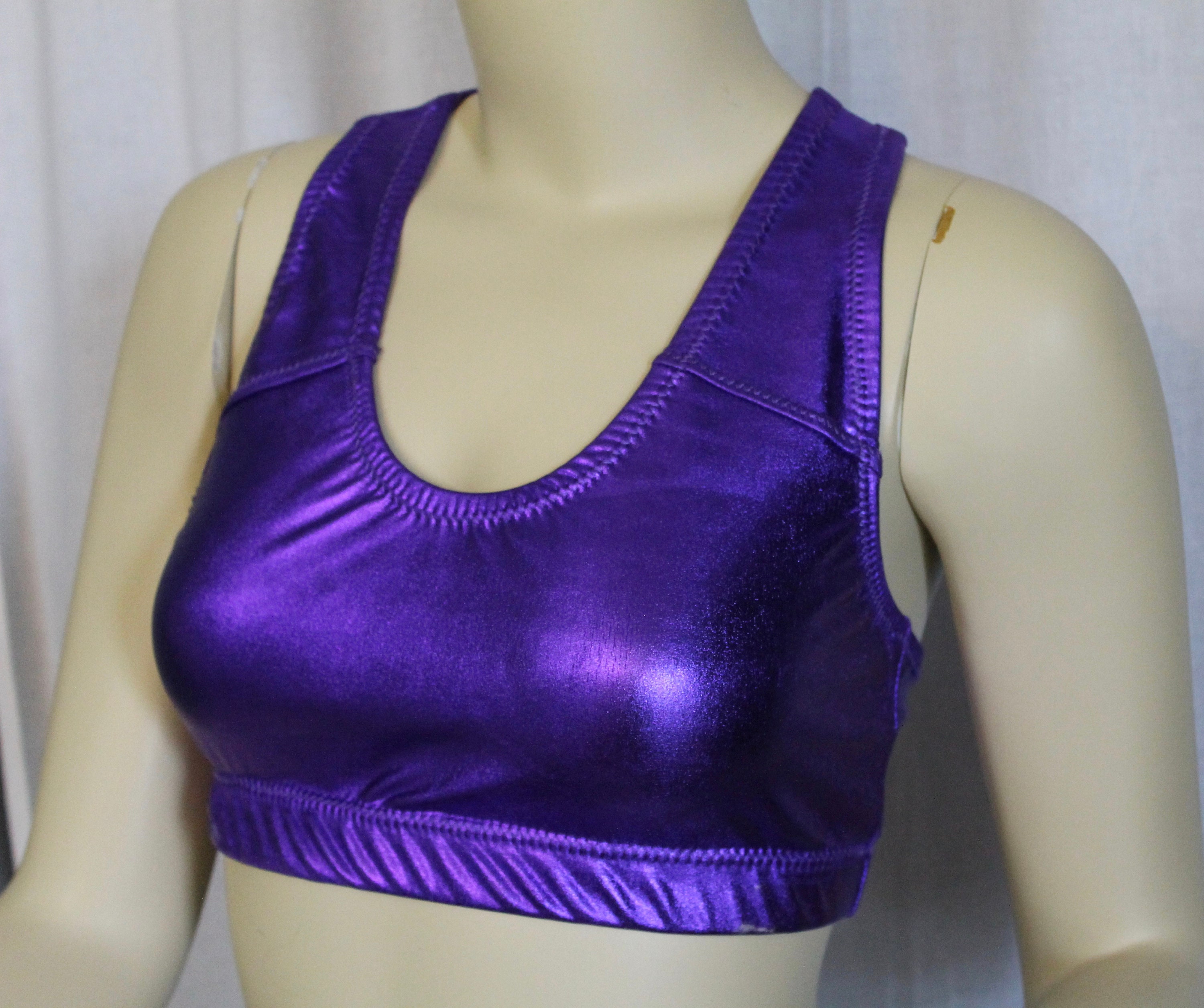 Shiny Sports Bra Purple