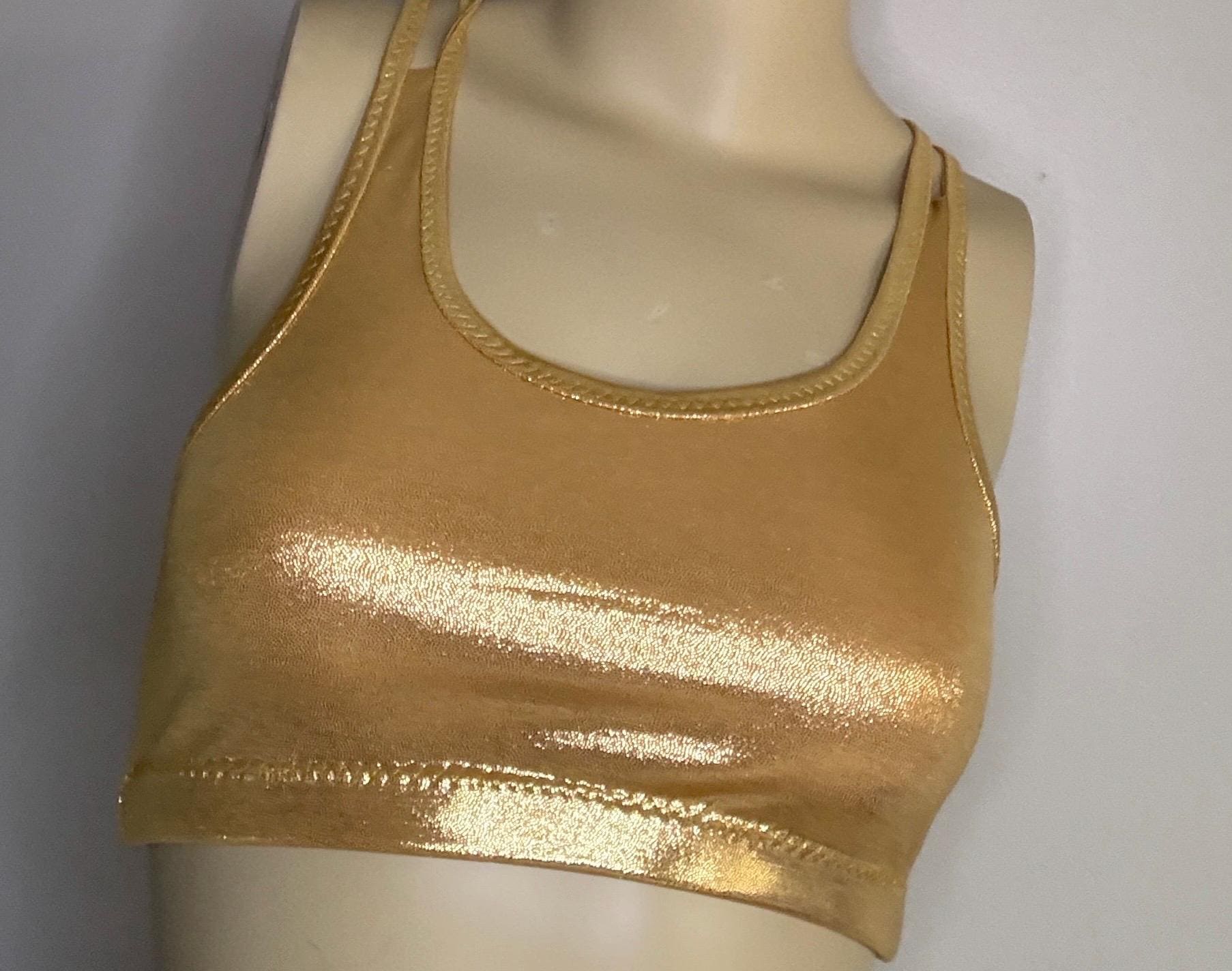 gold nike bra
