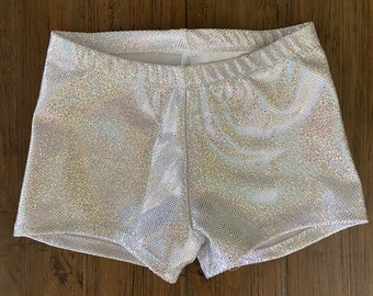 Silver hologram dot shorts