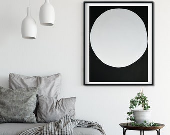 Black & White Acrylic Large Canvas Art 30"x40" Home Decor Gift Original Painting Abstract Minimalist Modern Art Contemporary ArtbyDinaD