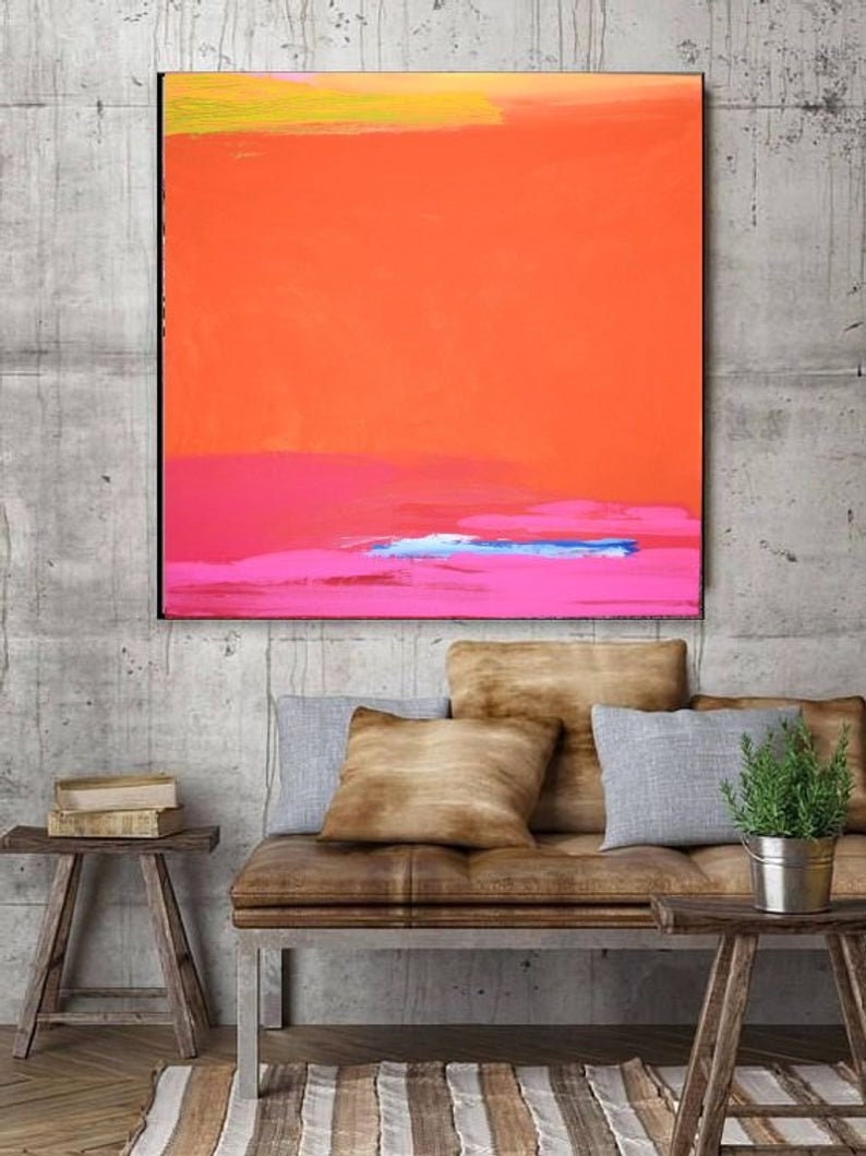 Brights Large Canvas Minimal Wall Art Modern Home Decor Etsy