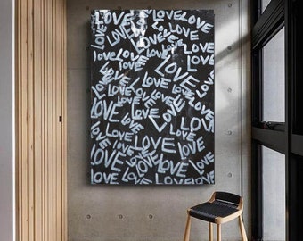 Love, Valentine's Day Gift, Art Print & Canvas -- Abstract Minimalist Modern Contemporary Art Home Decor ArtbyDinaD Home Decor