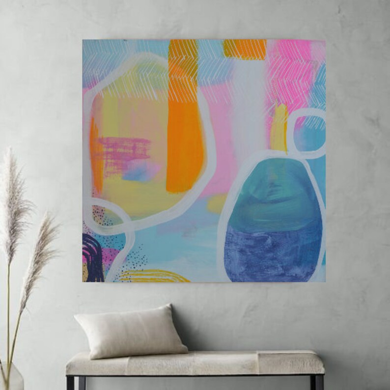 If in your cart, message me. CUSTOM Art Especially for hcmk13 36x48 Horizontal Canvas Painting Abstract Modern Original Art Home Decor image 2