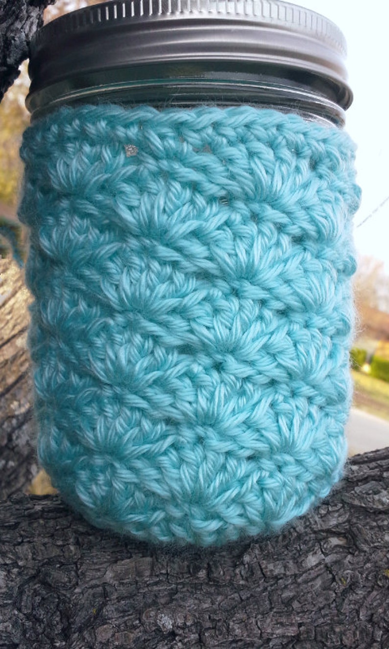 Download Mason Jar Cozy Pint Sized Jar Cover Crochet Soft Acrylic | Etsy