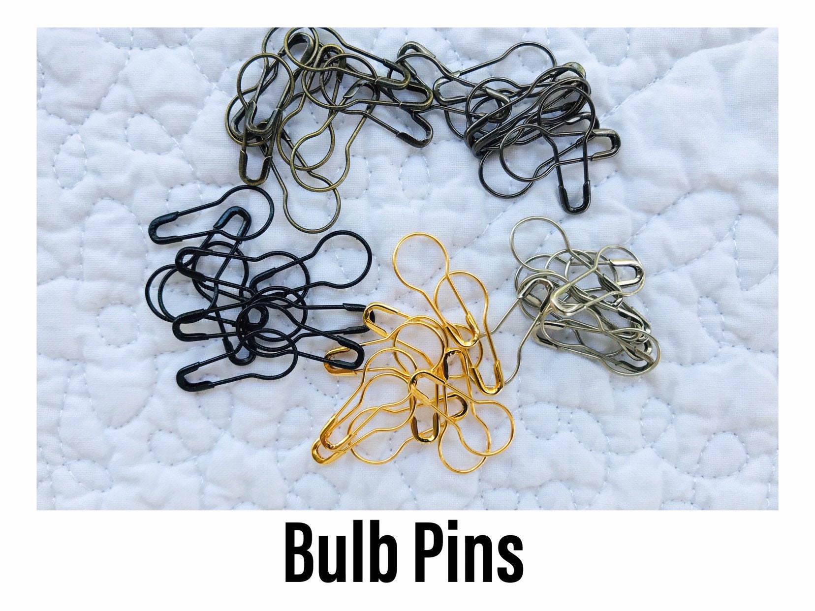 Bulb Pins Set of 50 Bulb Shaped Safety Pins Gourd Pins Calabash Pins Junk  Journal Supplies Choose From Five Colors READY TO SHIP 