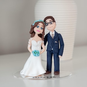 Aangepaste koppelbeeldjes, bruid en bruidegom gepersonaliseerd, bruidstaarttopper