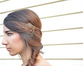 Filigree Head Piece // Wedding Headdress // Bohemian Head Accessory // Headband //  Hair Accessory // Boho Head Chain