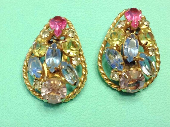 Juliana Pastel Fruit Salad Colors Rhinestone Clip… - image 2