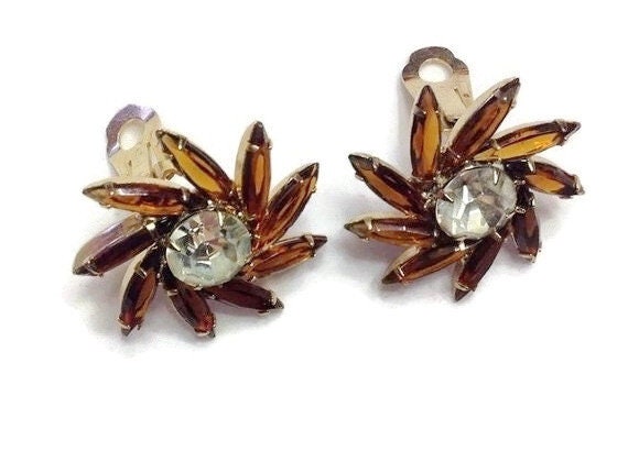 HTF Juliana Sunburst Clip Earrings, Honeyed Topaz… - image 4