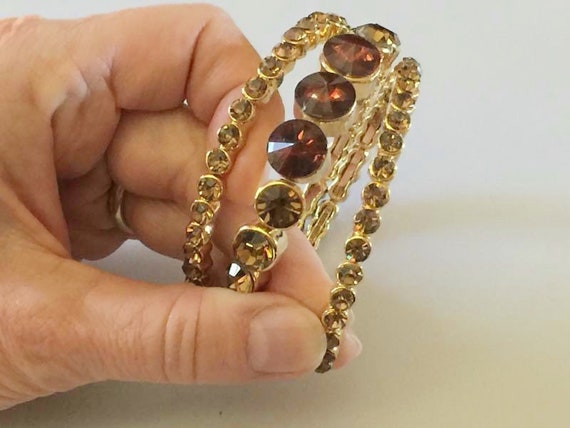 Dark Reddish Citrine Rivoli Rhinestones Expandabl… - image 9