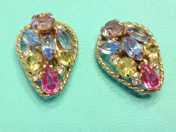 Juliana Pastel Fruit Salad Colors Rhinestone Clip… - image 5