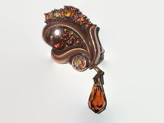 Leonard Craig AB Topaz and Copper Dangling Dangly… - image 2