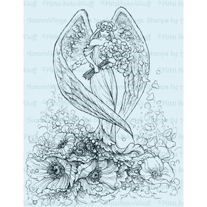PDF Adult Coloring Page Bundle Wings Collection vol. 2 6 Beautiful Fantasy Faries & Angels Line Art for Coloring by Mitzi Sato-Wiuff image 6