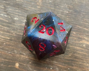 Of the Deep, IMPERFECT GIANT d20 40mm chonk, RPG Dice, Dungeons, and Dragons, Roleplaying Game, Critical Role, Eldritch Wizard, Squid