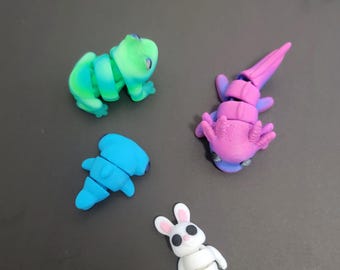 Set van 4 mini-knikdieren: Mystery Flexi Fidget Pets