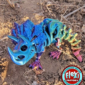 Regenbogen Seide Skelett Triceratops - Gelenkigen sensorischen Spielzeug - Mehrfarbige Triceratops - Knochen Dinosaurier- Flexi Factory
