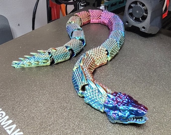 Serpent flexible articulé basilic imprimé en 3D