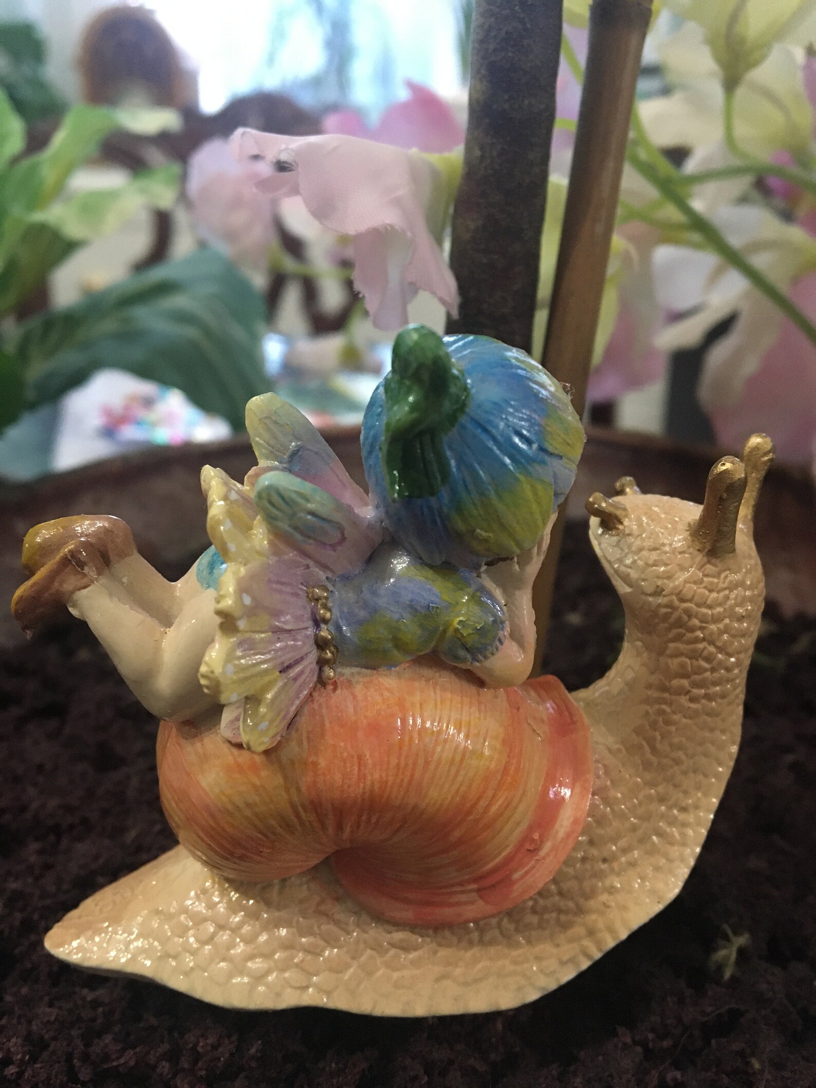 Garden Fairy on snail add to your garden or plant Etsy