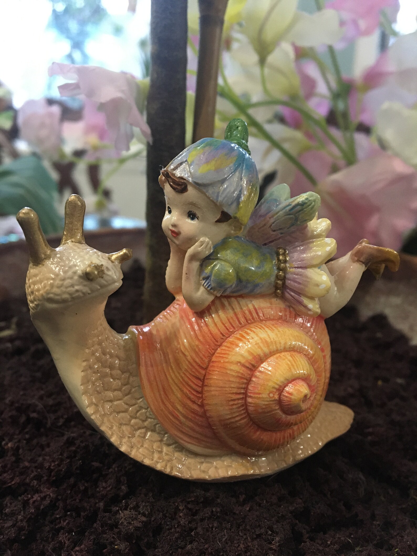 Garden Fairy on snail add to your garden or plant Etsy