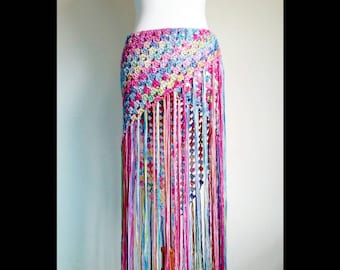 Crochet Pattern. Beach Cover Up DIY. Bathing Suit Cover. Bikini Cover. Sarong. Summer Shawl Crochet Pattern. Fringe Beach Crochet Pattern.