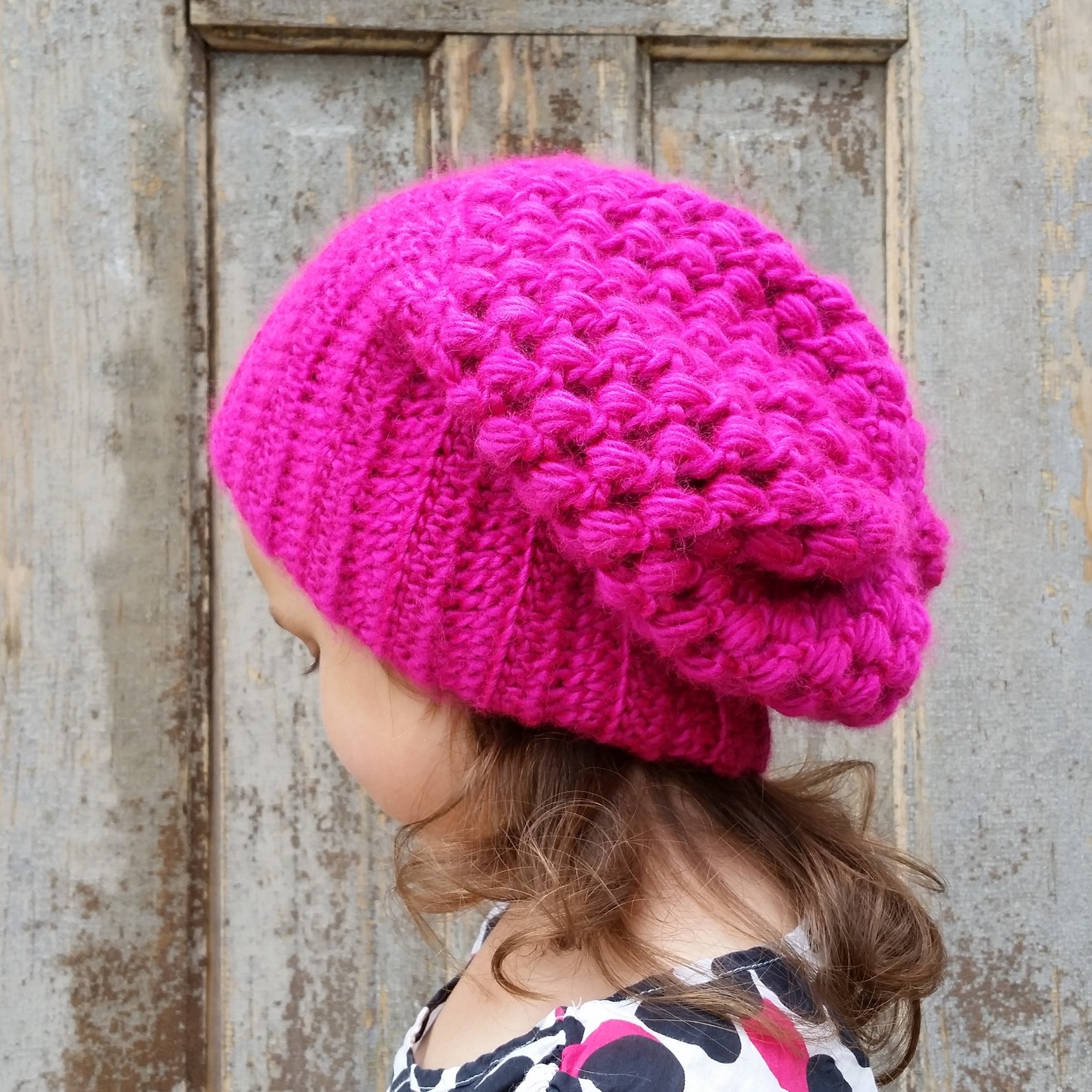 Puff Stitch Crochet Convertible Hat Pattern. Slouchy Hat - Etsy