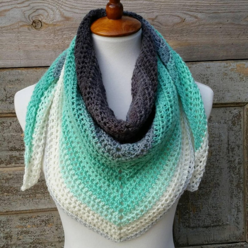 Mandala Triangle Scarf Crochet Pattern One Skein Crochet Etsy